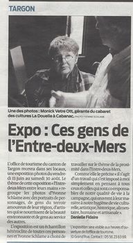 Article dans "Sud Ouest" Juin 2014